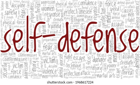 Selfdefense Vector Illustration Word Cloud Isolated Stock Vector ...