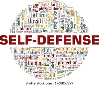 Selfdefense Vector Illustration Word Cloud Isolated Stock Vector ...