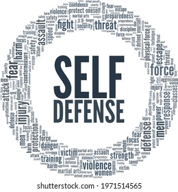 Selfdefense Vector Illustration Word Cloud Isolated Stock Vector ...