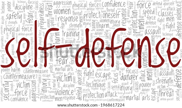 Selfdefense Vector Illustration Word Cloud Isolated Stock Vector ...