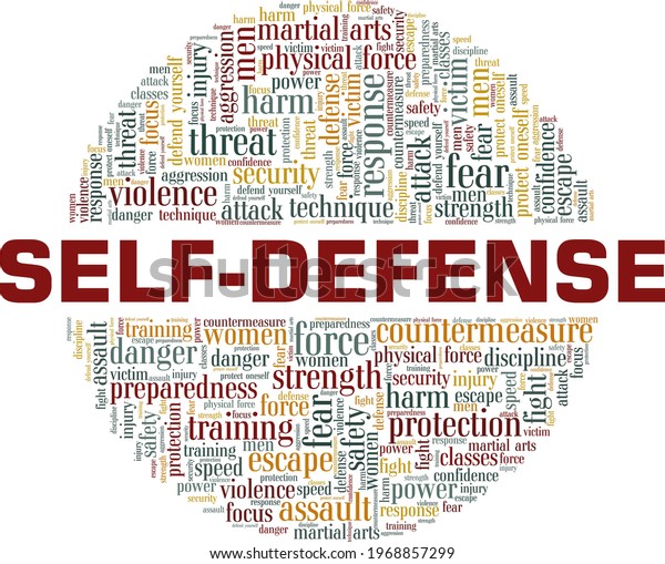 Selfdefense Vector Illustration Word Cloud Isolated Stock Vector ...