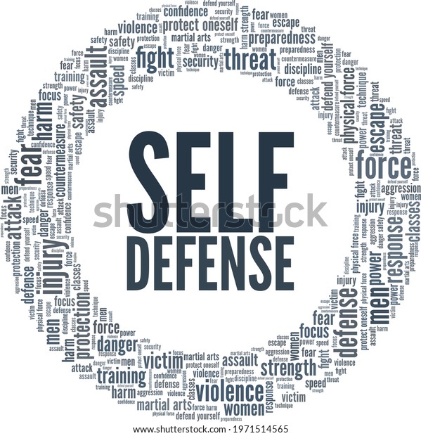 Selfdefense Vector Illustration Word Cloud Isolated Stock Vector ...