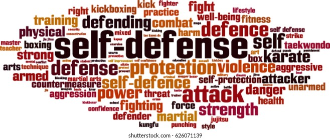 Selfdefense Word Cloud Concept Vector Illustration Stock Vector ...