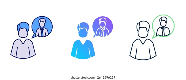 Self-Determination icon represented by Self-Determination icon Blue, Dualline, Dualtone style.