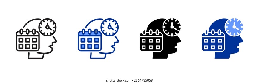 Self-Discipline icon sheet multiple style collection