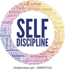 Selfdiscipline Vector Illustration Word Cloud Isolated Stock Vector ...