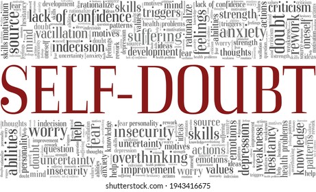 Selfdoubt Vector Illustration Word Cloud Isolated Stock Vector (Royalty ...