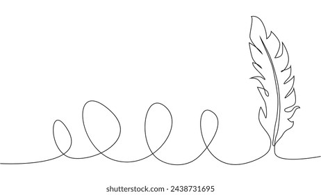 Self-drawing of continuous drawing of one line of feathers