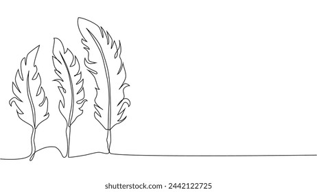 Self-drawing of continuous drawing of one line of feathers