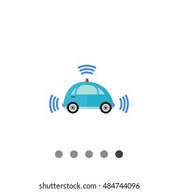 Self-driving car flat icon