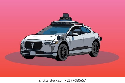 Selbstfahrendes Auto, einzelne Vektorgrafik