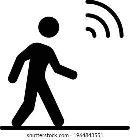 Self-driving car pedestrian detection Concept Vector Glyph Icon Design, Autonomous driverless vehicle Symbol, Robo car Sign, Automated driving system stock illustration