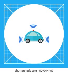 Self-driving Car with Signal Signs Icon