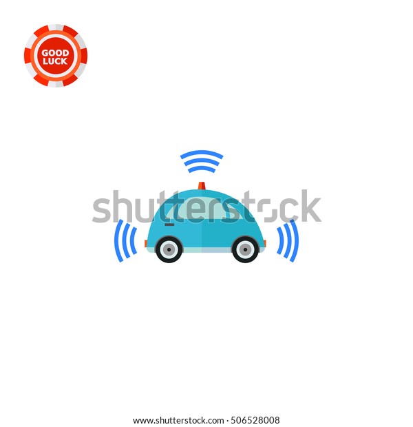 Self-driving Car with Signal\
Signs Icon