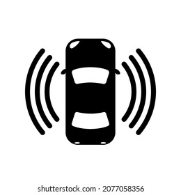 self-driving car, smart car vector icon illustration