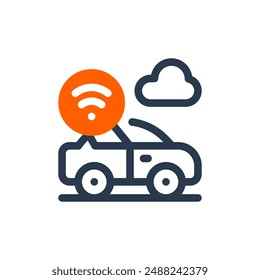 Selbstfahrendes Auto Vektorgrafik Icon Illustration