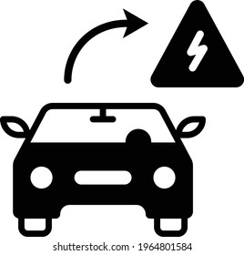Self-driving Electric Car Concept, Autopilot EV Lorry Vector Glyph Icon Design, Autonomous driverless vehicle Symbol, Robo car Sign, Automated driving system stock illustration, Sedan Front view