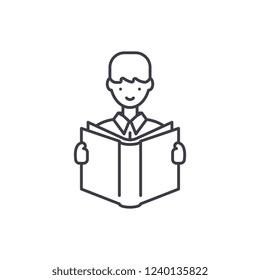 Selfeducation line icon concept. Selfeducation vector linear illustration, symbol, sign