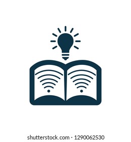 Self-education, professional development online. Vector icon, white background.