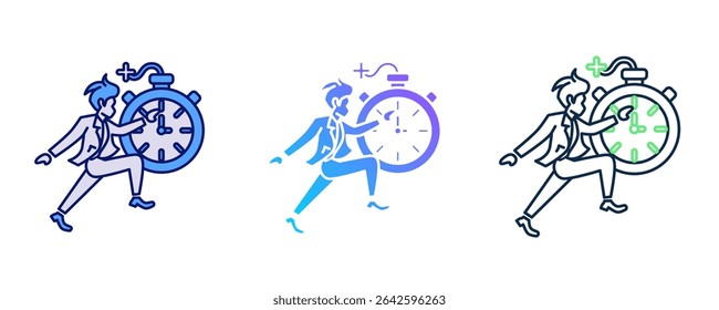 Self-Efficacy icon represented by Self-Efficacy icon Blue, Dualline, Dualtone style.