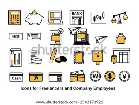  Self-Employed and Freelance Job Icon Set