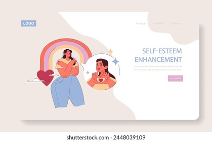 Self-Esteem Enhancement concept. Celebrating self-worth with positive affirmations. Embracing individuality through self-love.