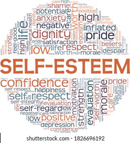 Selfesteem Vector Illustration Word Cloud Isolated Stock Vector ...