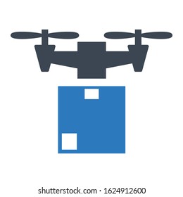 Self-Flying Cargo Drone Design, Logistics and Parcel Delivery by Drone Concept Vector Icon Design, unmanned aerial vehicle on white background