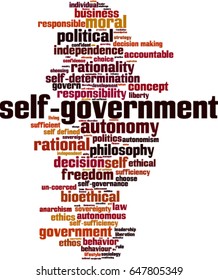 Self-government word cloud concept. Vector illustration