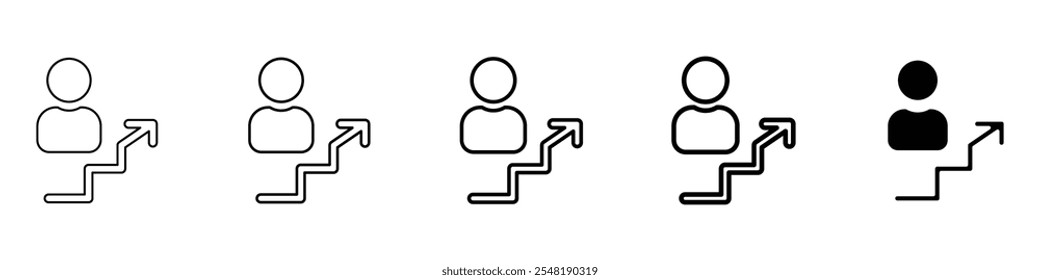 selfgrowth icon Simple thin line logo set