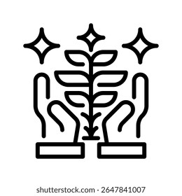 Self-Growth Line Icon, Outline Symbol for Personal Evolution, Inner Development, Continuous Learning, Holistic Well-being, and Empowerment Journey. Vector Sign Icon.