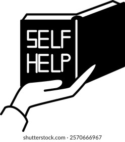 Self-help books Icon - Black Filled Style - Social Anxiety Theme