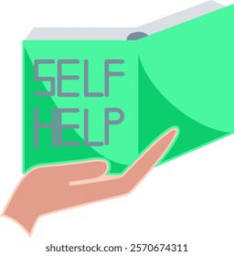 Self-help books Icon - Flat Color Style - Social Anxiety Theme