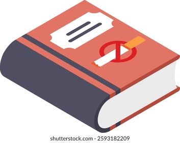 self-help to get rid of smoking habit isometric Concept, Book or literature antismoking Vector color icon Design, No Tobacco day Symbol, Quit smoking Sign, Cigarette or Smoker Stock Illustration