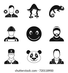 Selfhood icons set. Simple set of 9 selfhood vector icons for web isolated on white background