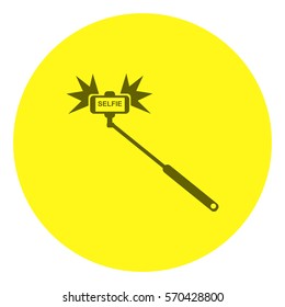 
Selfi stick with flash.Vector icon.