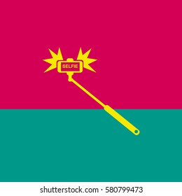 
Selfi stick with flash.Vector icon.