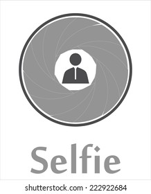 Selfie abstract  icon on the white background