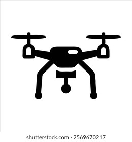 Selfie Camera drone silhouette vector design with white
