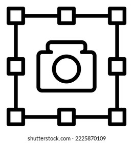 Selfie camera icon outline vector. Screenshot cam. Hand button