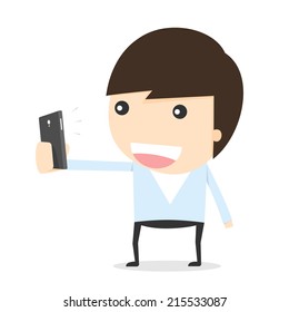 selfie cartoon concept