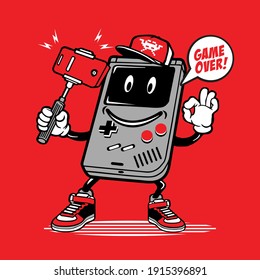 Selfie Character Design Mascot Retro Game Machine