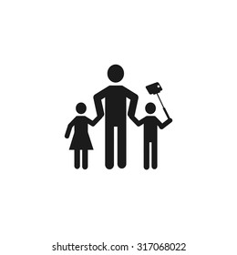 selfie children illustration over color background