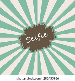 Selfie concept design on a retro background. Vector illustration.