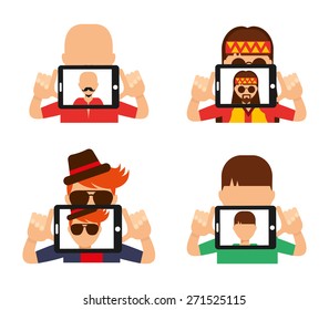 selfie concept design, vector illustration eps10 graphic 