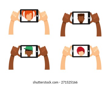selfie concept design, vector illustration eps10 graphic 