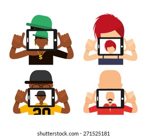 selfie concept design, vector illustration eps10 graphic 