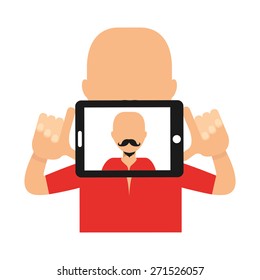 selfie concept design, vector illustration eps10 graphic 