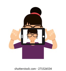 selfie concept design, vector illustration eps10 graphic 