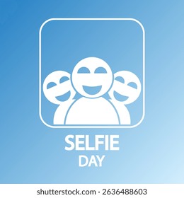 Selfie day banner, vector art illustration.